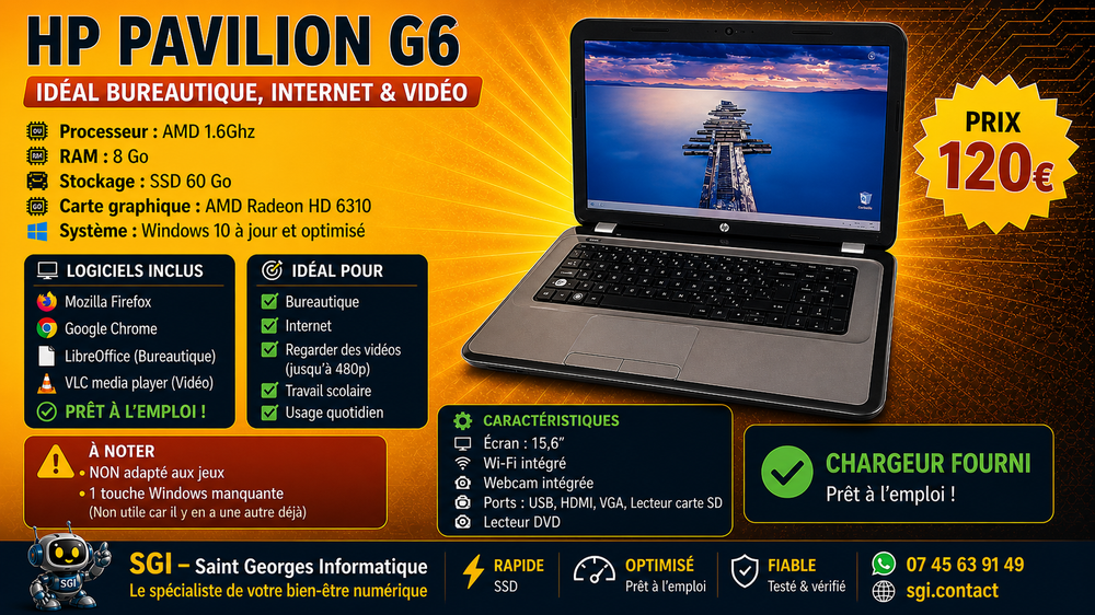 PC Portable HP Pavillon  G6