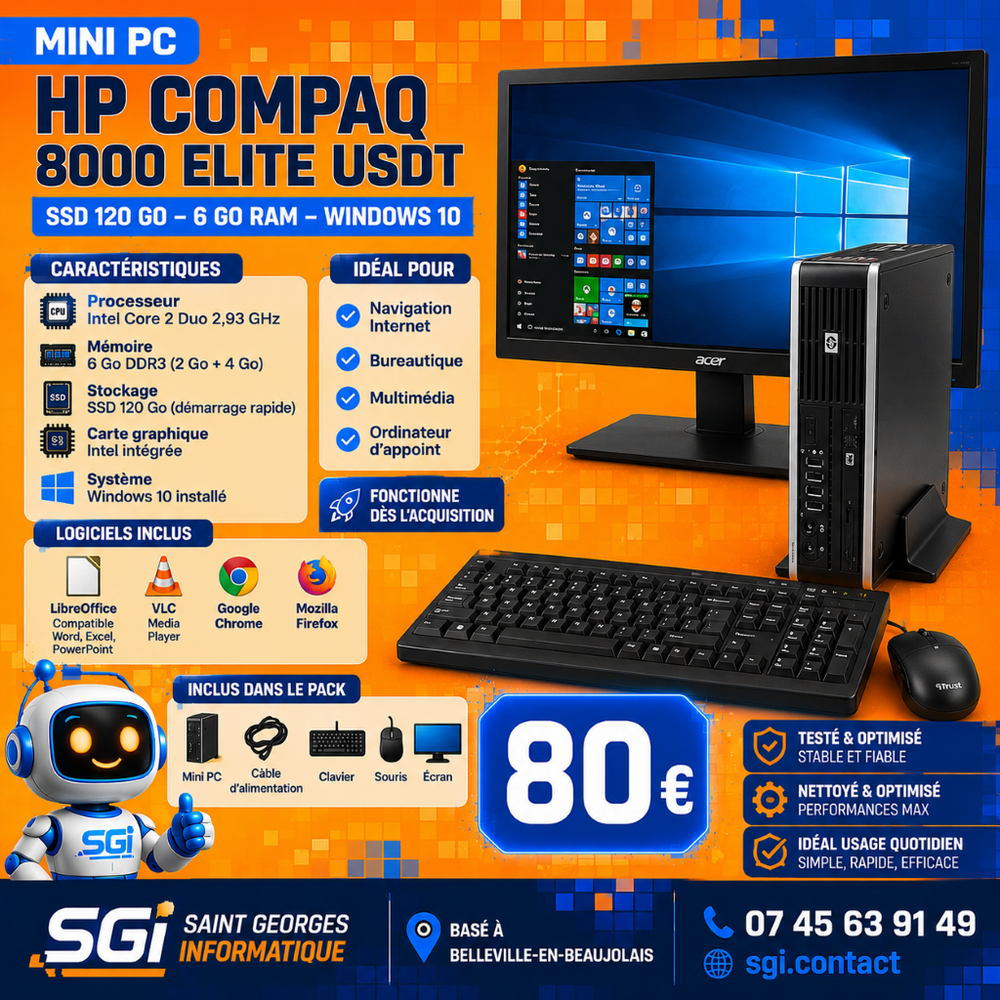 Mini PC HP Compaq 8000 Elite USDT