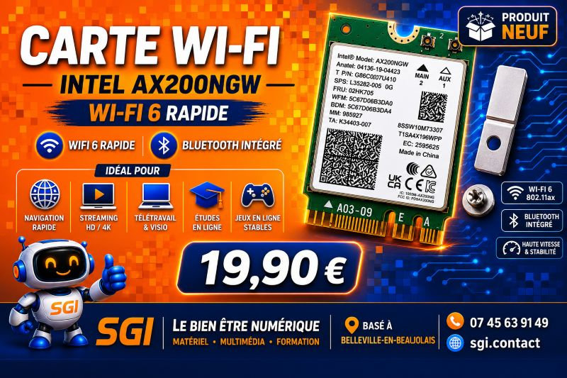 Carte Wi-Fi Intel AX200NGW