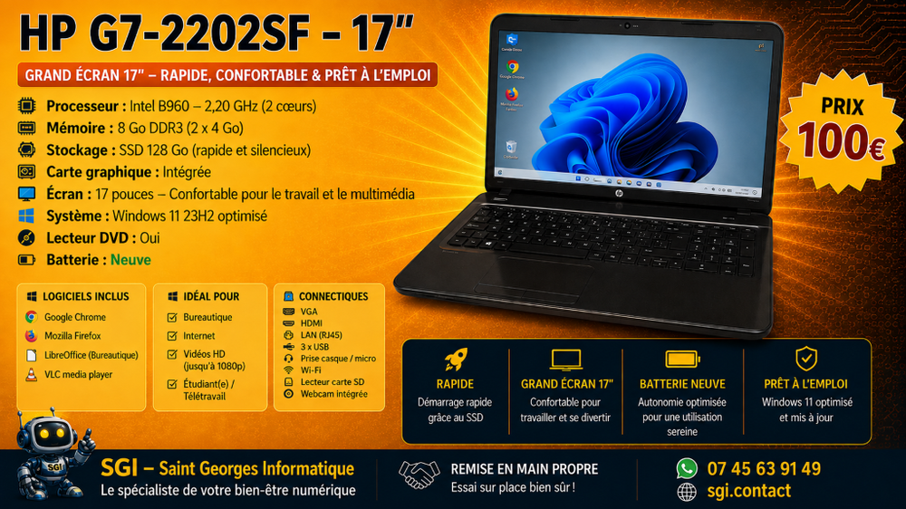 PC Portable 17" HP G7-2202SF