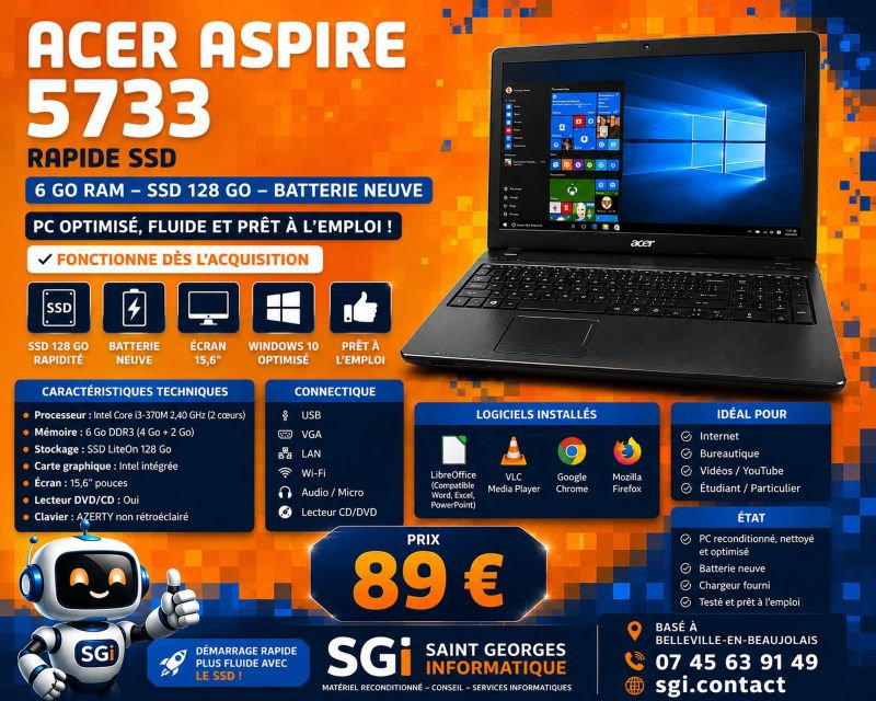 PC portable Acer Aspire 5733