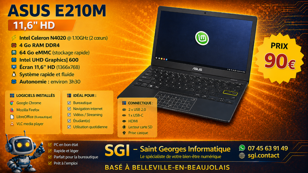 PC Portable ASUS E210M