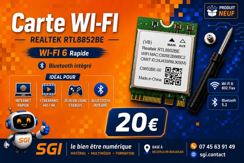 Carte Wi-Fi Realtek RTL8852BE