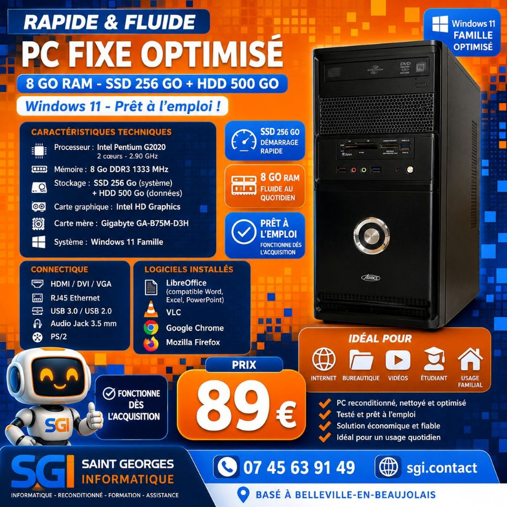 PC fixe Gigabyte GA-B75M-D3H