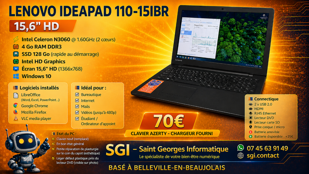 PC Portable Lenovo Ideapad 110-15IBR