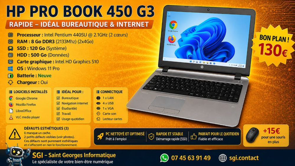 PC Portable HP ProBook 450 G3