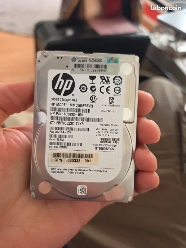 500 Go - Disque dur HP / Seagate SAS 2.5" – 7200 tr/min – Serveur / Workstation
