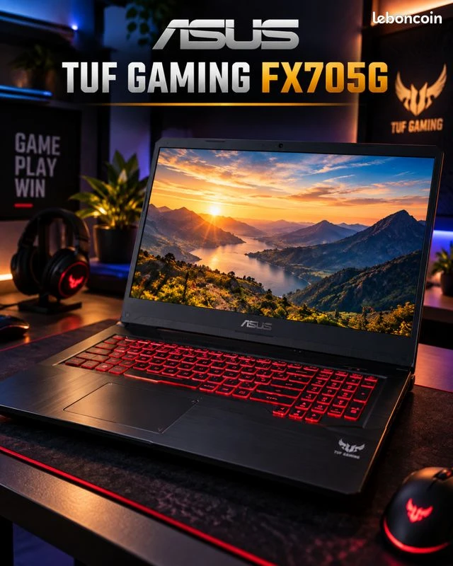 ASUS TUF Gaming FX705G – 17,3" 144 Hz – i5 – 16 Go – GTX 1050 Ti – SSD + HDD + batterie neuve offerte