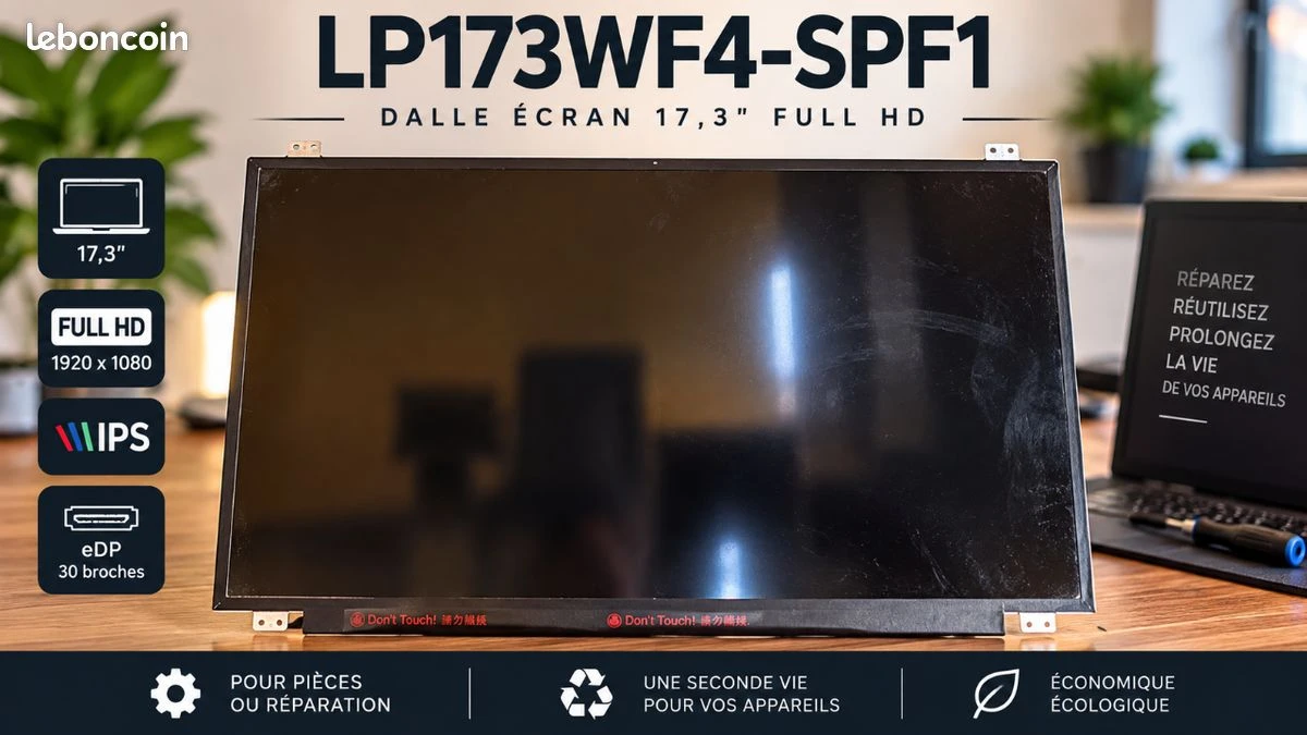 Dalle écran 17,3" LG LP173WF4-SPF1 Full HD – HS / pour pièces