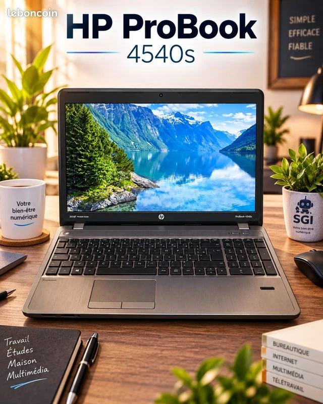 HP ProBook 4540s – 12 Go RAM – SSD 512 Go – Batterie neuve – Windows 11