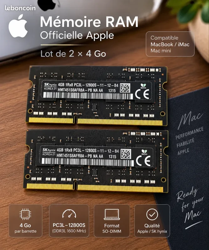 Ram officielle Apple 2x4Go DDR3L SODIMM