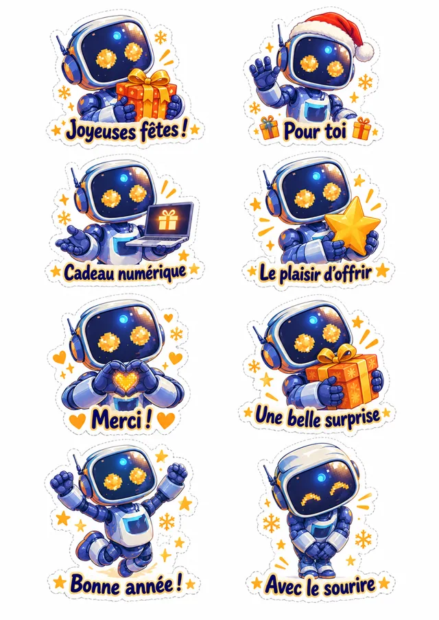 Une planche de stickers SGI pour les fêtes